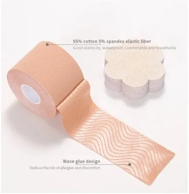 Breast Lift Tape and 1 Pair Nipple Cover Set Body Boob Push up Invisible Boob Tape 