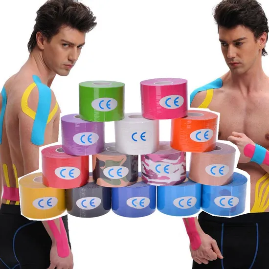 Cotton 5cm 5m Kinesiology Tape Elastic Adhesive Therapy Bandage Sport Athletic for Muscle Enhanced Movement and Protection Hand Guard Customized Fitness 
