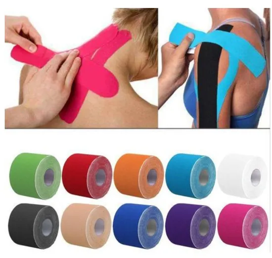 Colorful Precut Sports Sleeve Casting Support Therapy Elastic Adhesive Wound Dressing Fixation Muscle Body/Facial/Boob/Finger/Football Medical Kinesiology Tape 