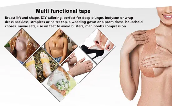Fashion Free Sweat & Waterproof Boob Tape Discreet Breast Lift Tape for Backless Dresses 